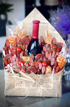 Zeitung Umschlag mit Wein