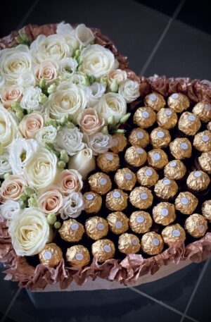 Rocher Herz Box Gold-Weiß XL