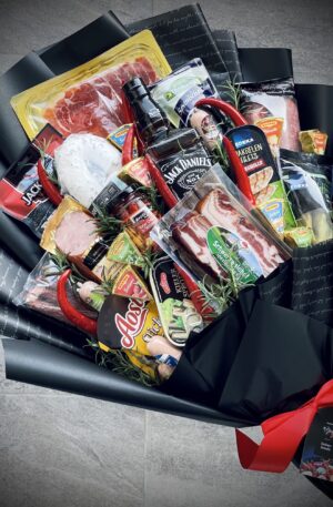 Verpackter Männerstrauß mit Jack Daniels