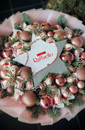Raffaello Weihnachtsstrauß rosa Stern