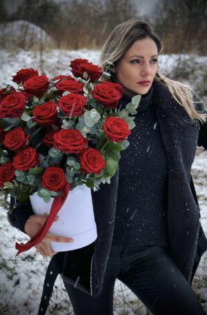 Rote Rosenbox Porta Nova 29st