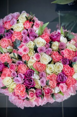 Herzbox Rosa Mix L
