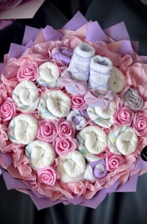 Baby Strauß lila-rosa Mini