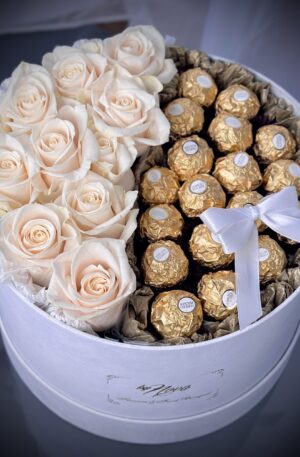 Runde Box weiß mit Rocher