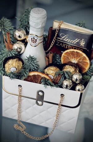 Weihnachtshandtasche in Weiß