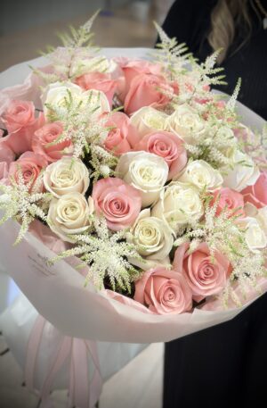 Rosen rosa-weiß Sweet Playa 30st