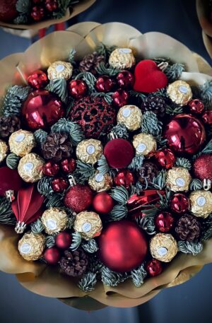 Weihnachtsstrauß Gold-Rot S