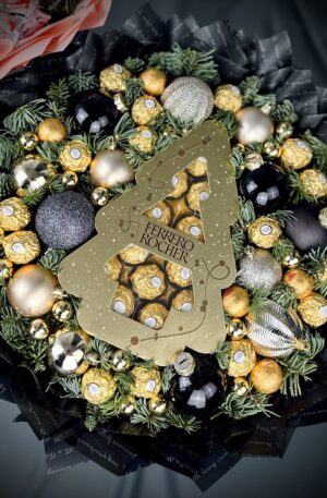 Rocher Weihnachtsstrauß Tanne in schwarz
