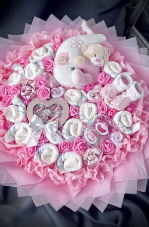 Baby Strauß rosa Maxi "Rosa Herzchen"