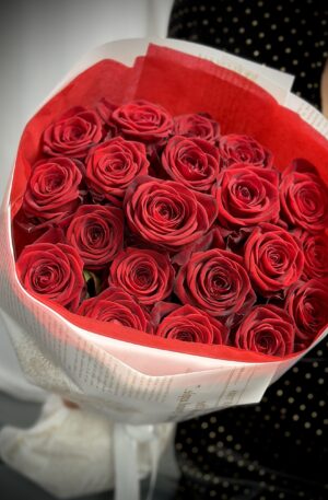 Rote Rosen in weiß 19st