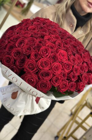 Rote Rosen in weiß 101 St