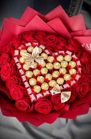 Edel Rosen Herz mit MonCheri & Rocher